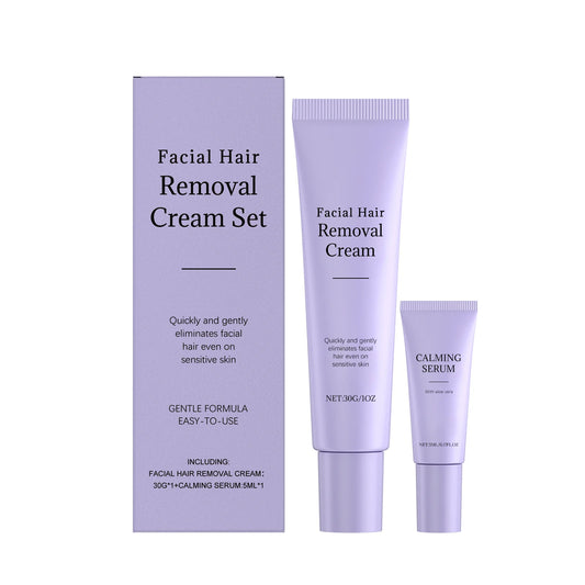 Orivir Painless Facial Hair Removal Cream + Soothing Serum
