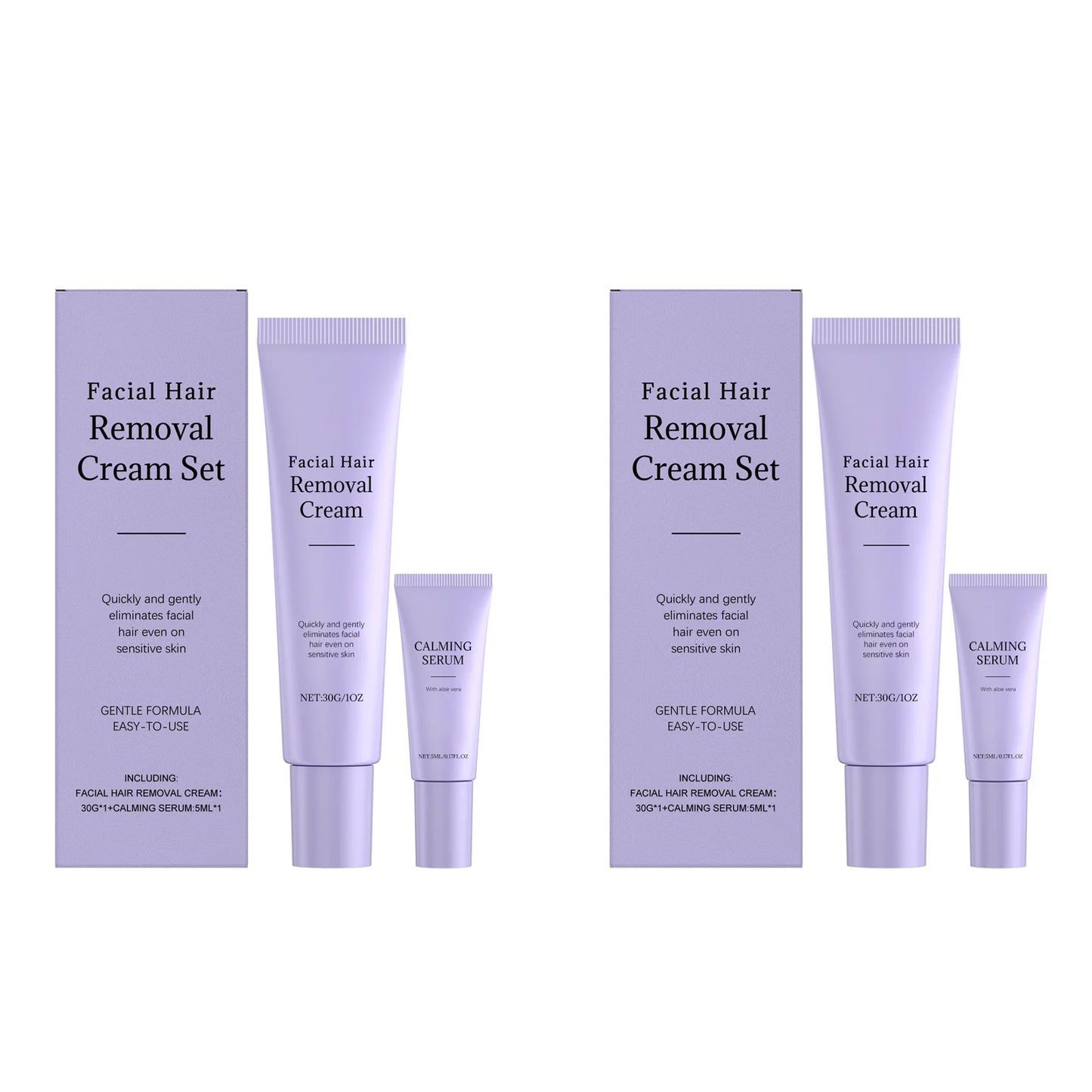 Orivir Painless Facial Hair Removal Cream + Soothing Serum