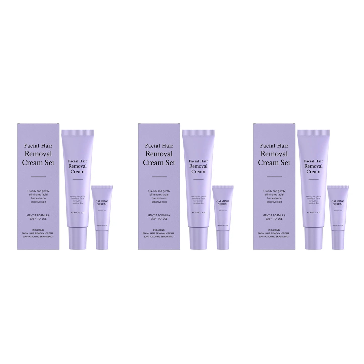 Orivir Painless Facial Hair Removal Cream + Soothing Serum