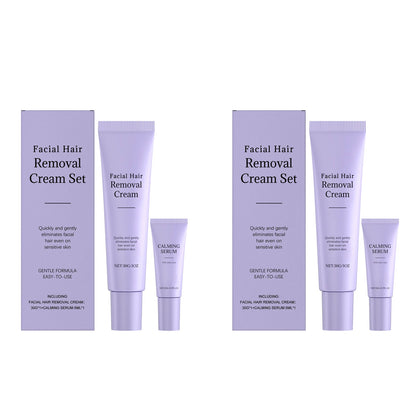 Orivir Painless Facial Hair Removal Cream + Soothing Serum