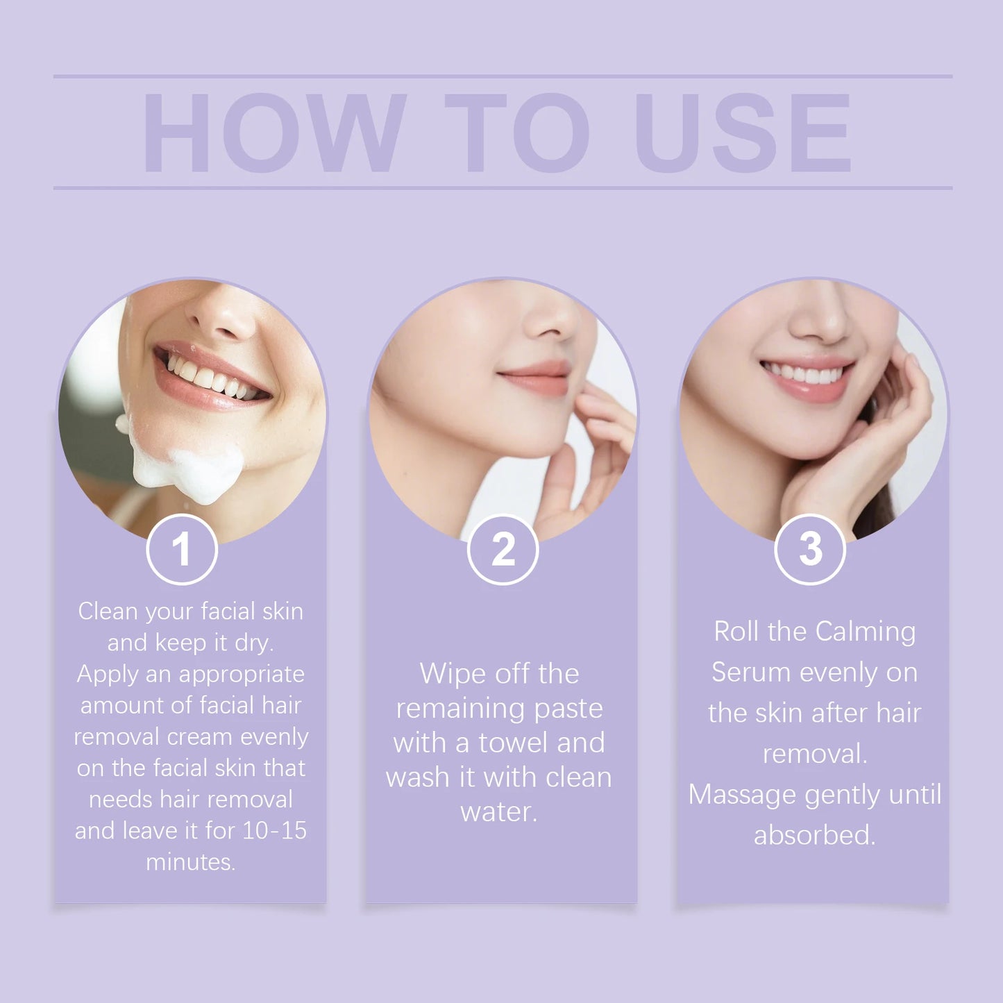 Orivir Painless Facial Hair Removal Cream + Soothing Serum