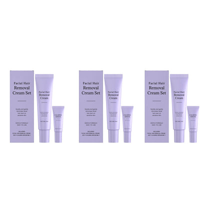 Orivir Painless Facial Hair Removal Cream + Soothing Serum